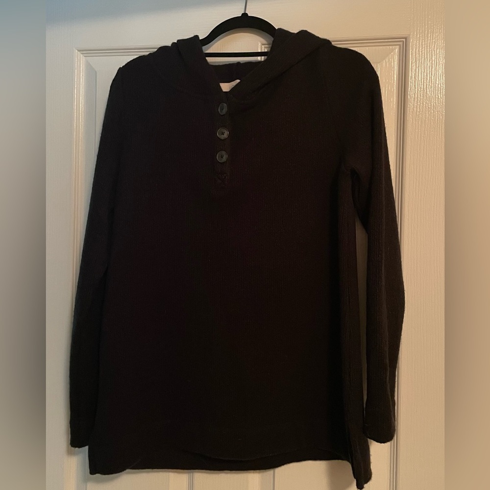 Loft Womens Black sweater with hood size small
